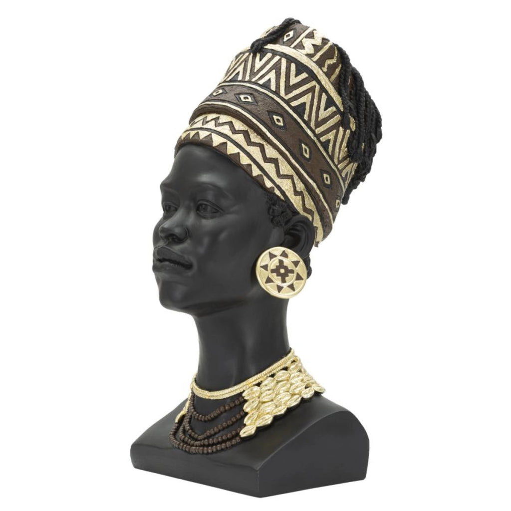Scultura Africa 6, Nero, Poliresina, 21,5x27,5x45 cm