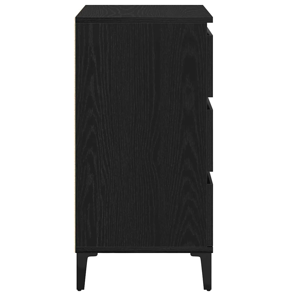 Armadio da Notte Rovere Nero 45 x 35 x 44 cm Legno multistrato 863439
