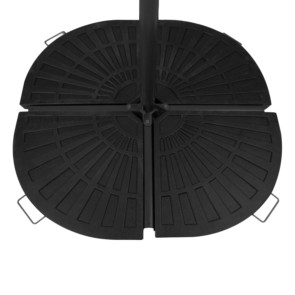 Set 4 Pesi Base Ombrellone Decentrato Banana in Resina 56kg Nero