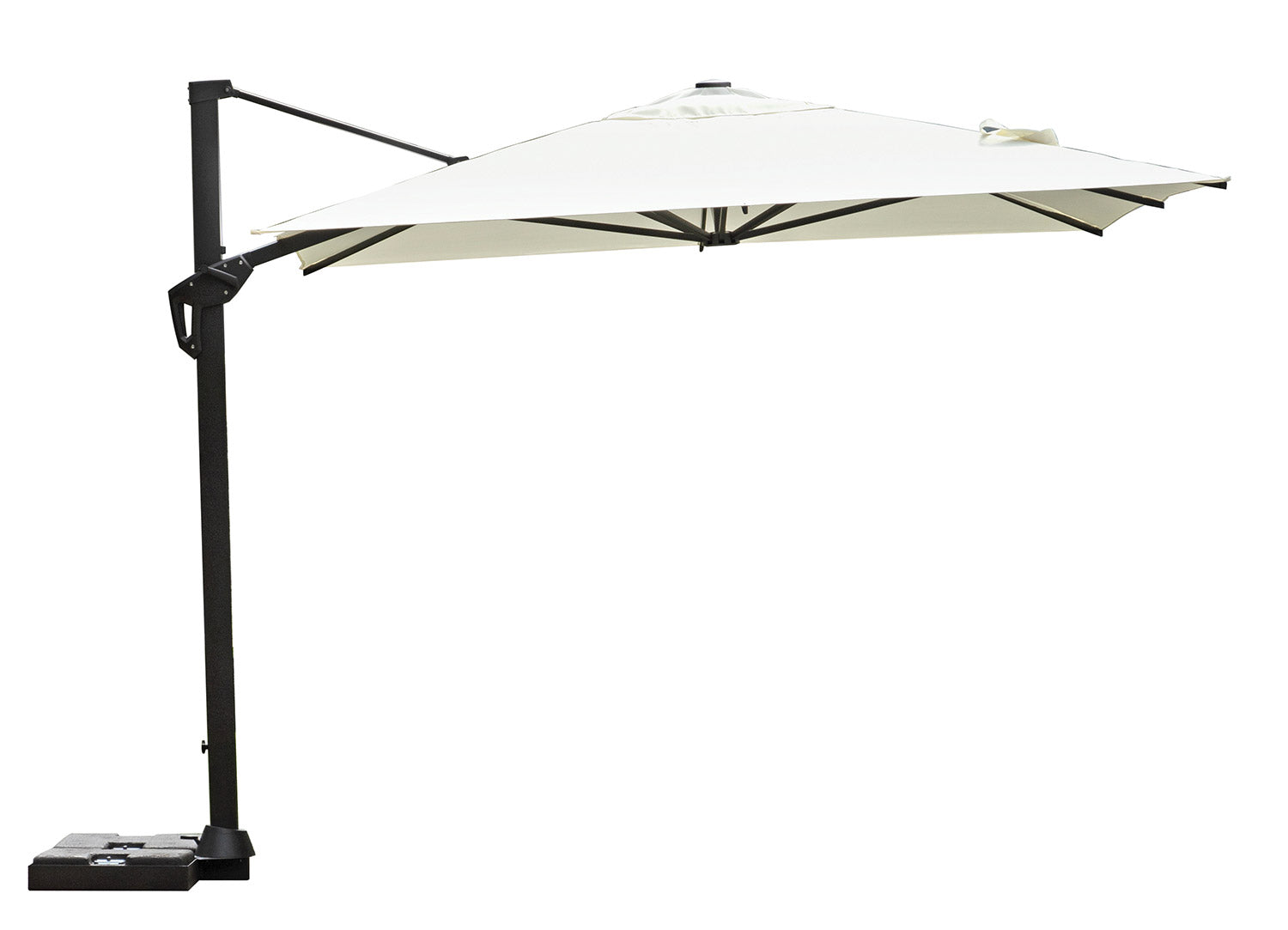 Ombrellone Decentrato da Giardino 3x3m Tennessee in Alluminio e Poliestere Ecrù