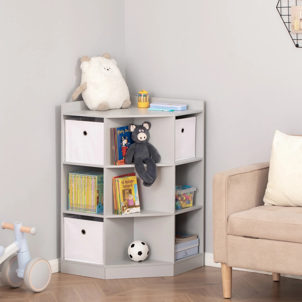 Cassettiera per bambini con 3 cassetti ¨C zephmum ¨C grigio 60x40x cm