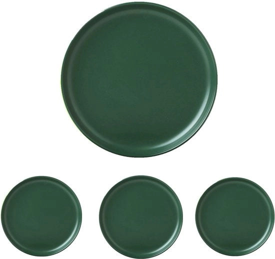 Piatti da dessert ceramici da 15 cm, set di 4 piatti da pane e dessert (verde)
