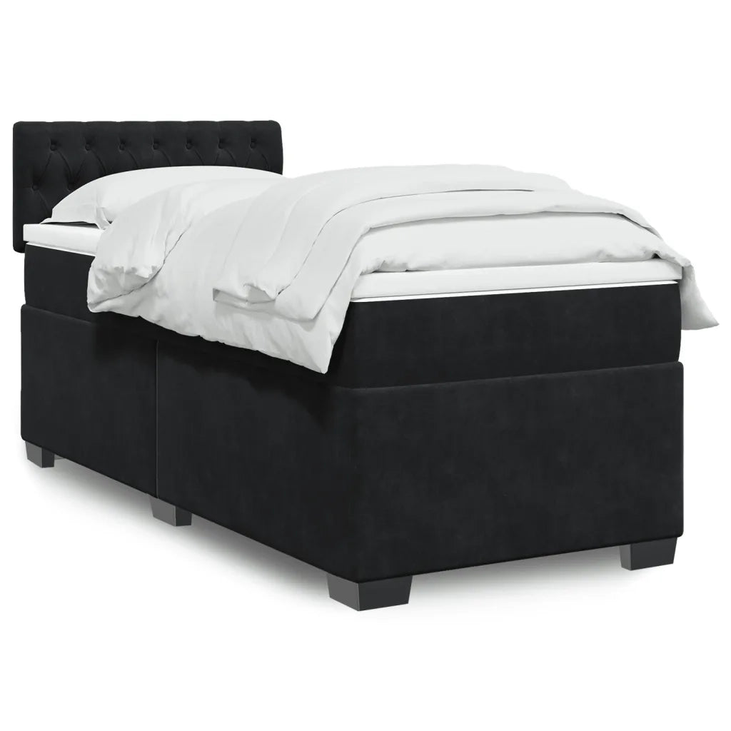 Giroletto a Molle con Materasso Nero 80x200 cm in Velluto 3288470