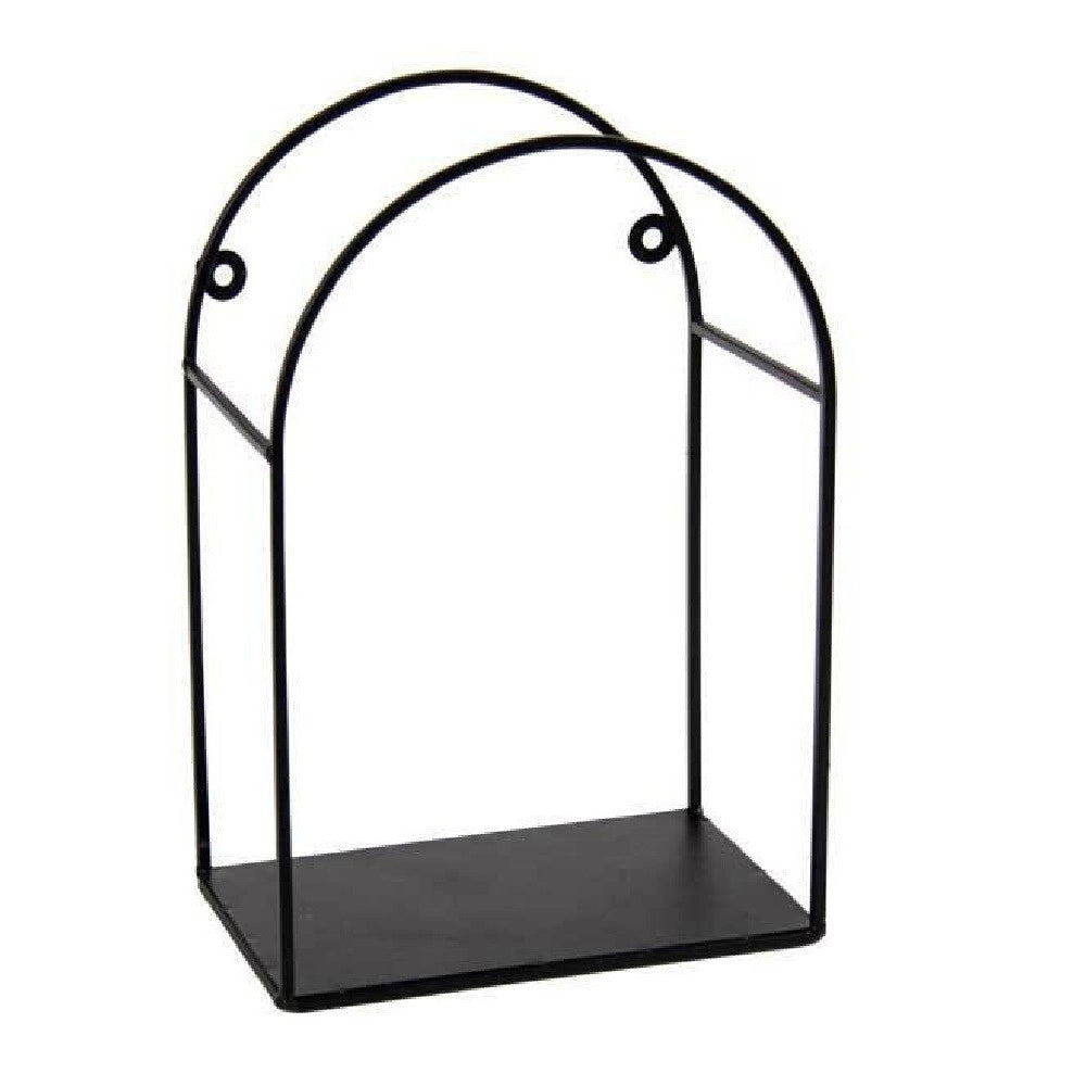 Trade Shop - Mensola Bacheca Da Parete Metallo Nero 17x10x25cm Serie Industrial Arco 822292 -