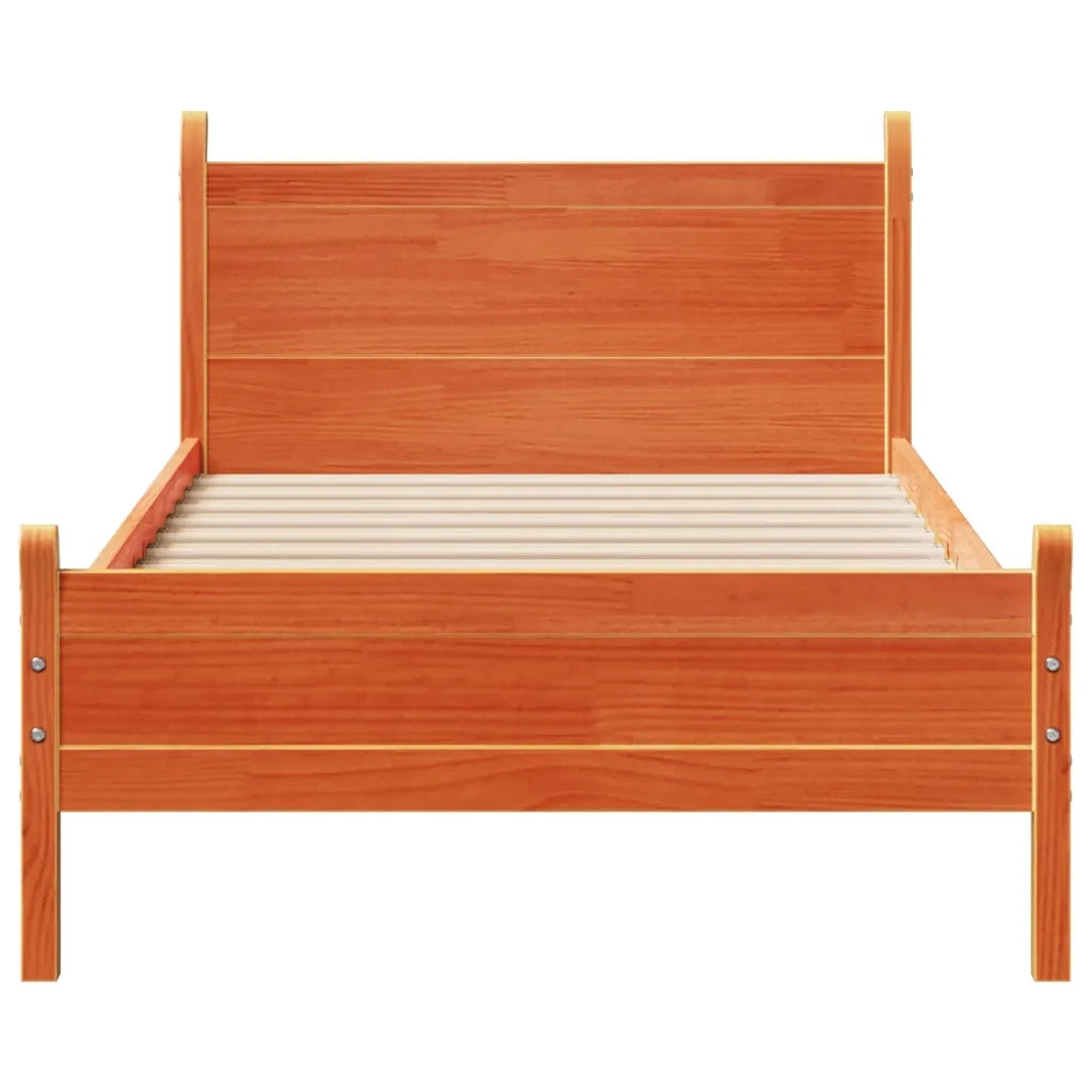 Letto senza Materasso Marrone Cera 100x200 cm in Legno di Pino 855599