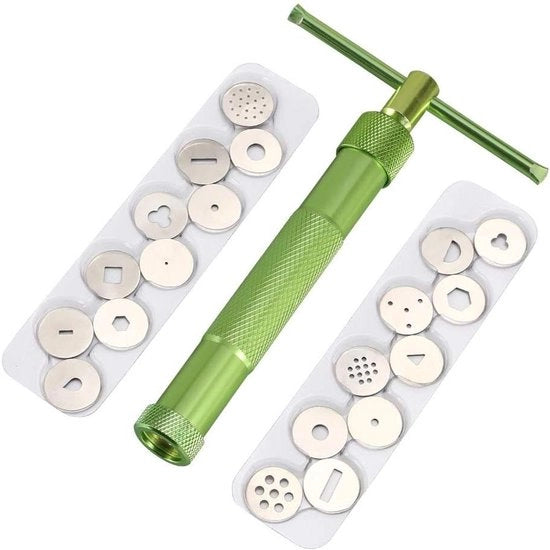 Fondantextrudere con 20 aperture - Strumenti decorativi per torte - Fondant artigianale per dolci - Verde