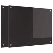 Set di 2 paraschizzi moderni per cucina resistenti al calore 80 x 60 cm in vetro temperato nero 02_0056311