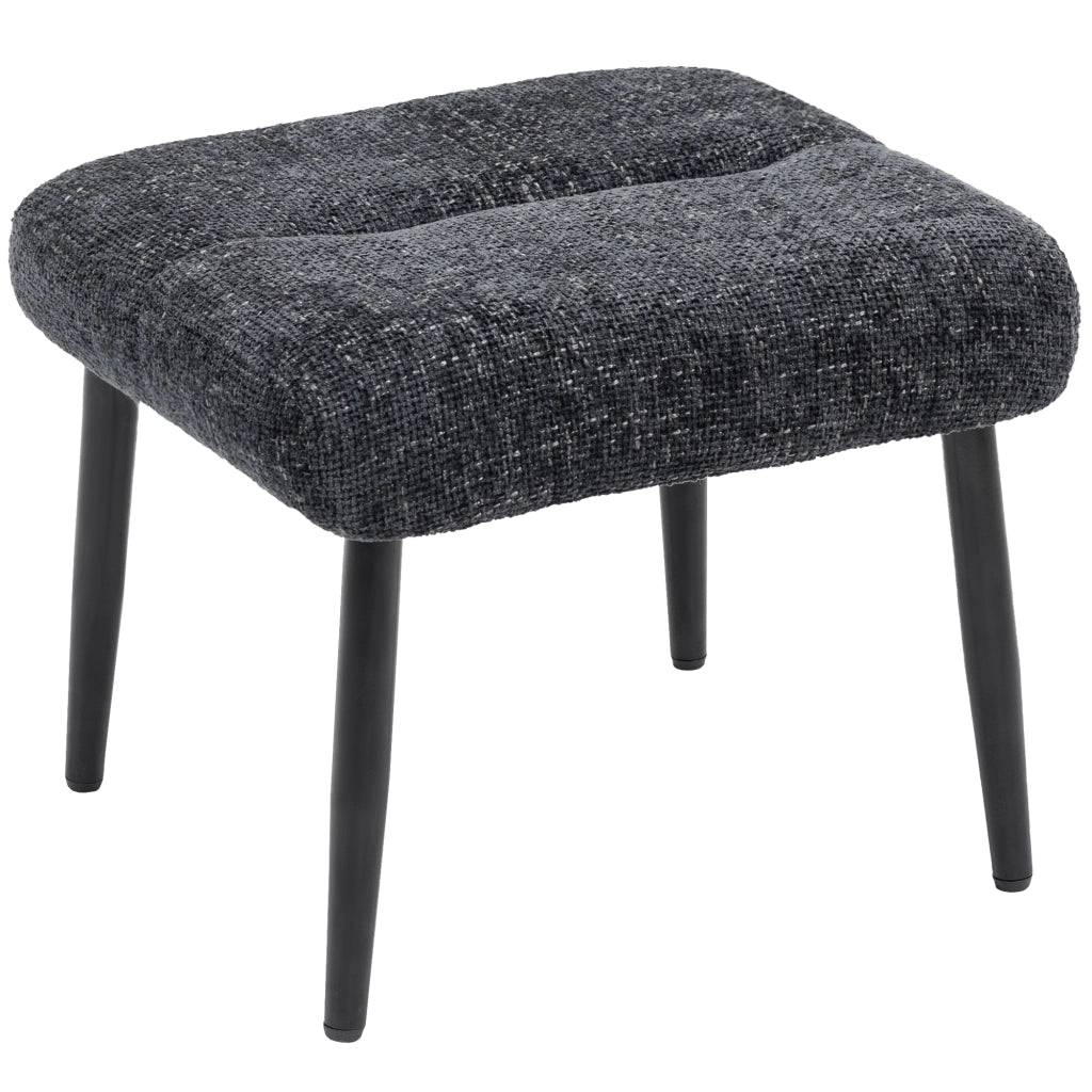 Sgabello con cuscino imbottito in tessuto chenille ¨C zephmum ¨C 45x41x38 cm, grigio scuro