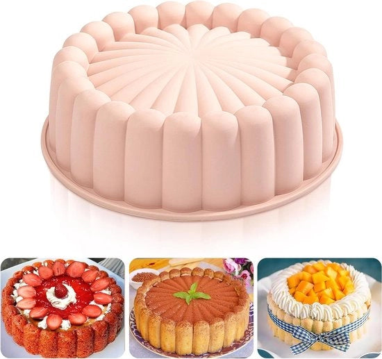 Forma per torta in silicone 20 cm a fior di zinnia rotonda antiaderente - Kit per feste di compleanno DIY