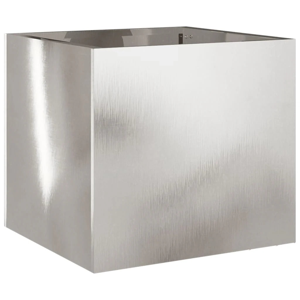 Vassoio per fioriera aiuola rialzata piante fiori terrazza giardino argento 32 x 30 x 29 cm acciaio inossidabile argento 02_0038065