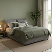 Letto Matrimoniale Anjin, Letto Matrimoniale Sfoderabile Made in Italy, Grigio
