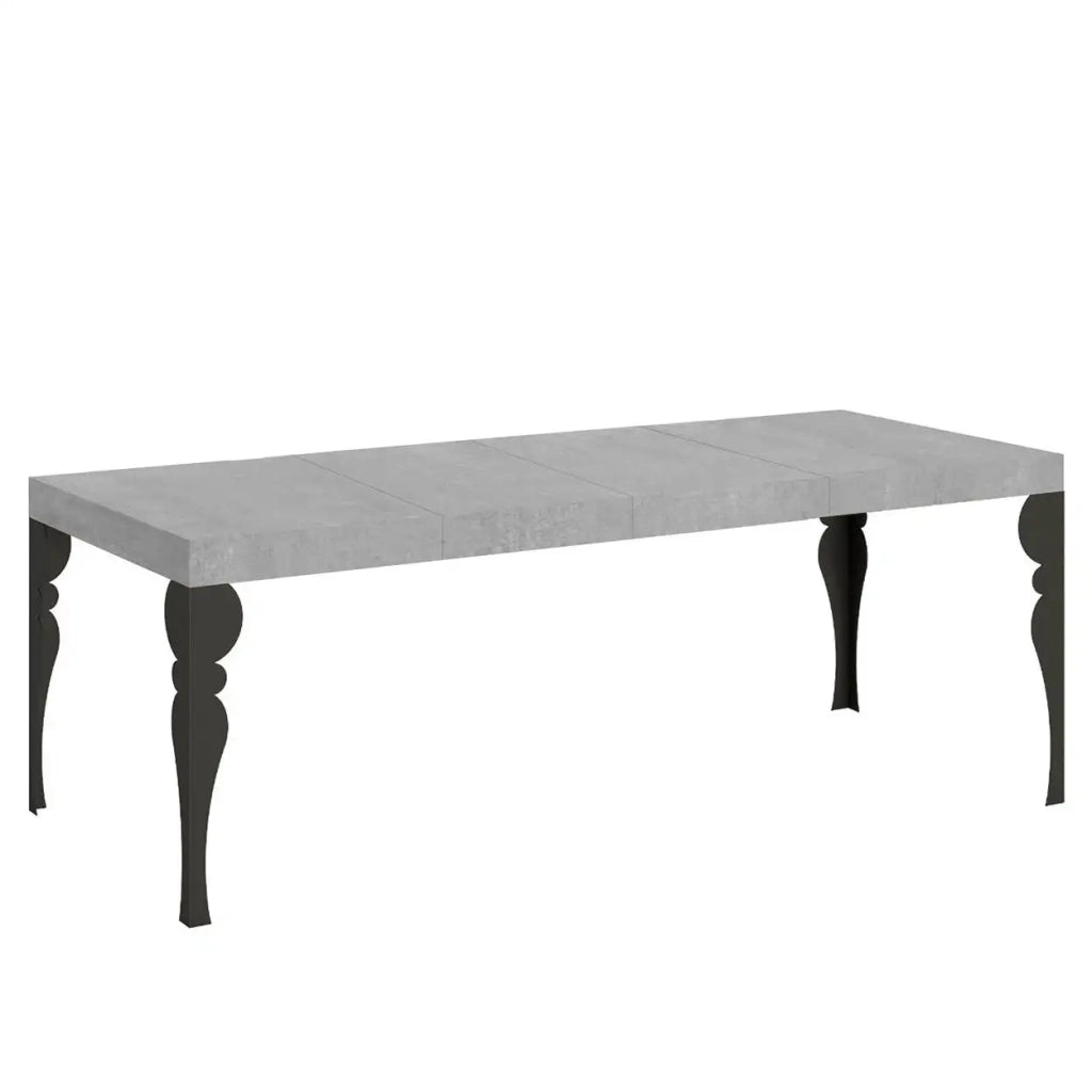 Tavolo allungabile 180/284x90 cm Paxon Premium colore cemento gambe antracite