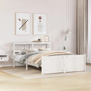 vidaXL Giroletto con Testiera Bianco 150x200 cm Legno Massello di Pino