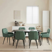 Sedie da pranzo 6 pcs Velluto (V) Verde Mare 59 x 59,5 x 90 cm 3428256