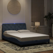 Giroletto con LED senza Materasso Grigio Scuro 140x200 cm in Velluto