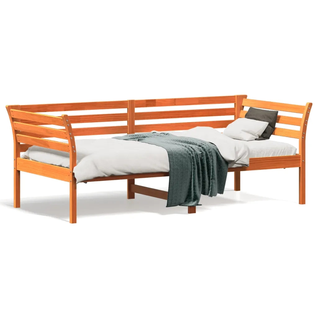 Dormeuse senza Materasso Marrone Cera 90x190 cm Legno di Pino 842881