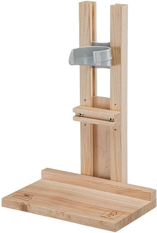 Sostituto di Dispensatore d'Acqua per Ossi di Coniglio Bottiglie da 300 cc e 600 cc Standard di Pappagallo - in Legno