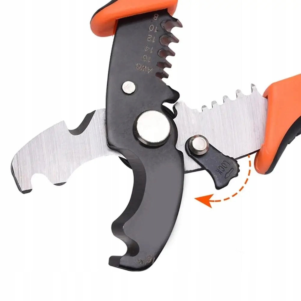 Pinza per Taglio e Spellatura Cavi – Acciaio Temperato, Manico Ergonomico | Lunghezza 180 mm, Gamma 0,2-6 mm