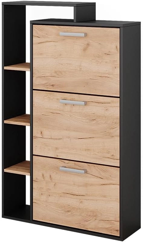 Scarpiera Orlando, Quercia dorata, 80 x 128.3 cm con 3 scomparti