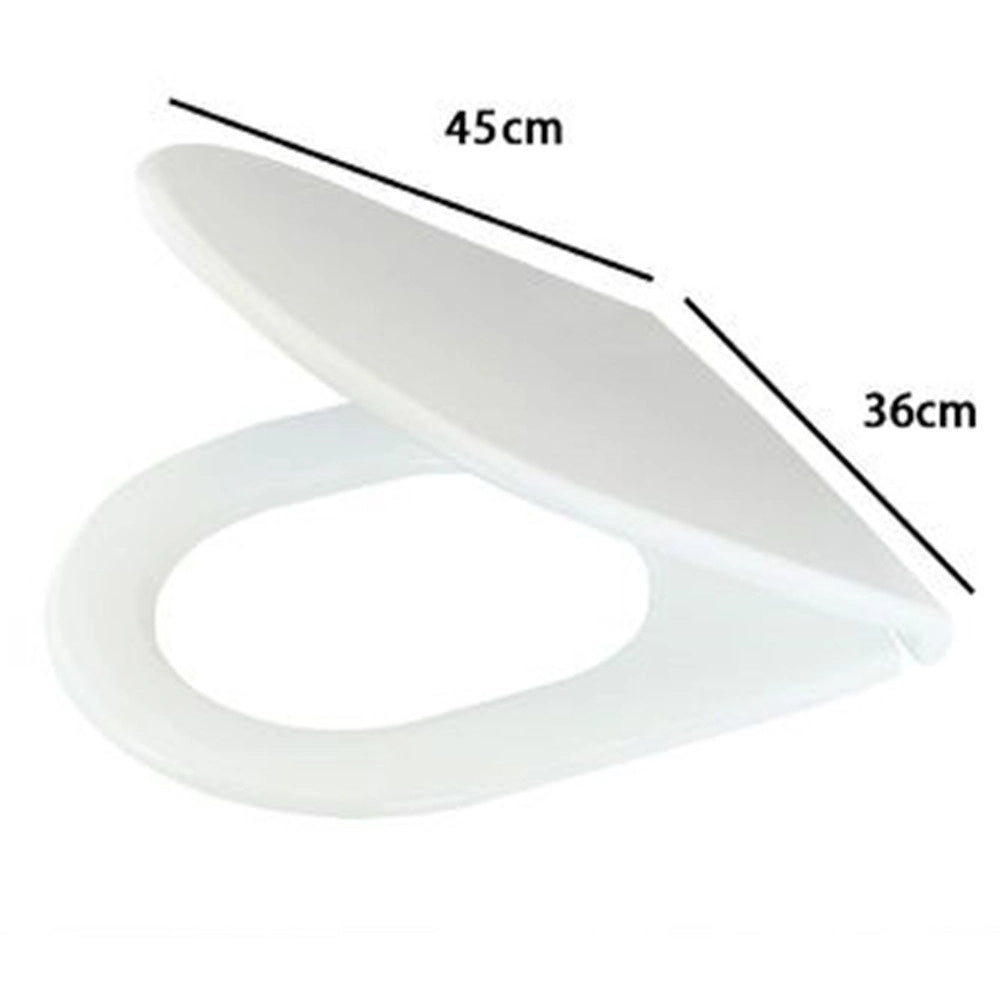 Trade Shop - Copriwater Uf Universale Sedile Wc Bianco Water Bagno Forma D Chiusura Ammortizzata 87645 -