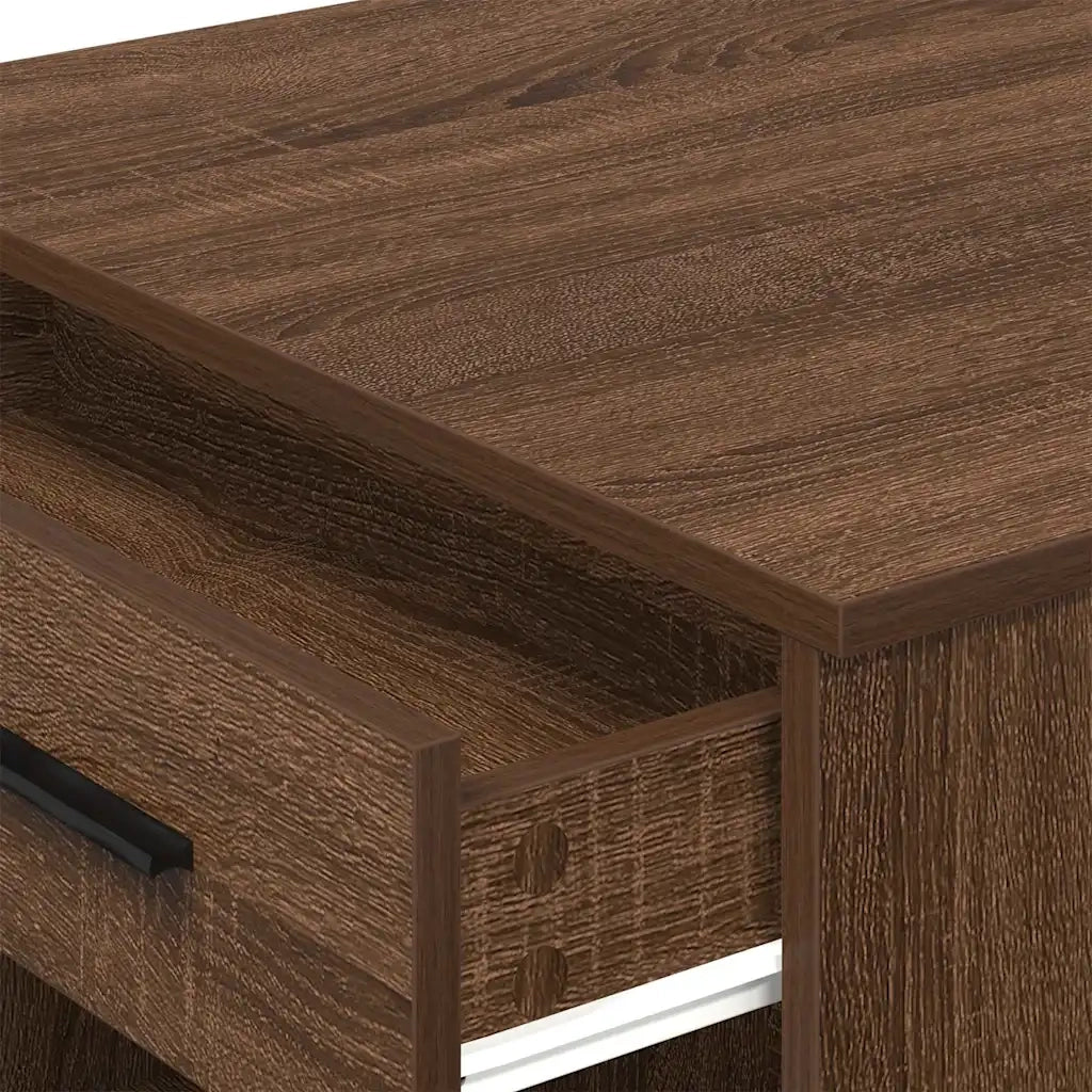 Scrivania con Cassetto Ripiano Rovere Marrone Legno Multistrato 858692