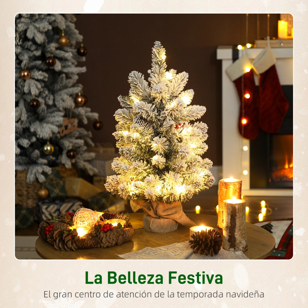 Albero di Natale Artificiale Mini 60cm ¨C Xylo ¨C Con 35 Luci LED e Neve