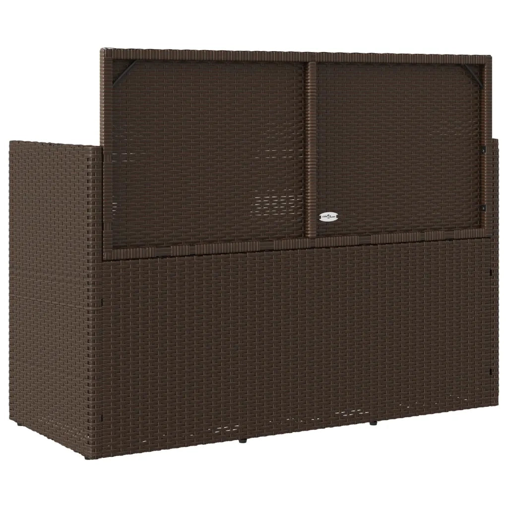 Panca da Giardino con Cuscini Marrone in Polyrattan 365762