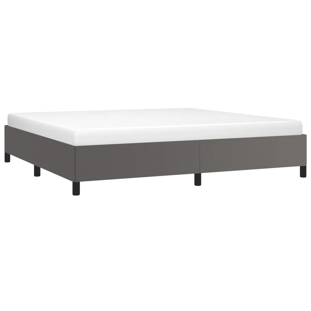 Letto matrimoniale | Letto per adulti | Giroletto Grigio 200x200 cm in Similpelle