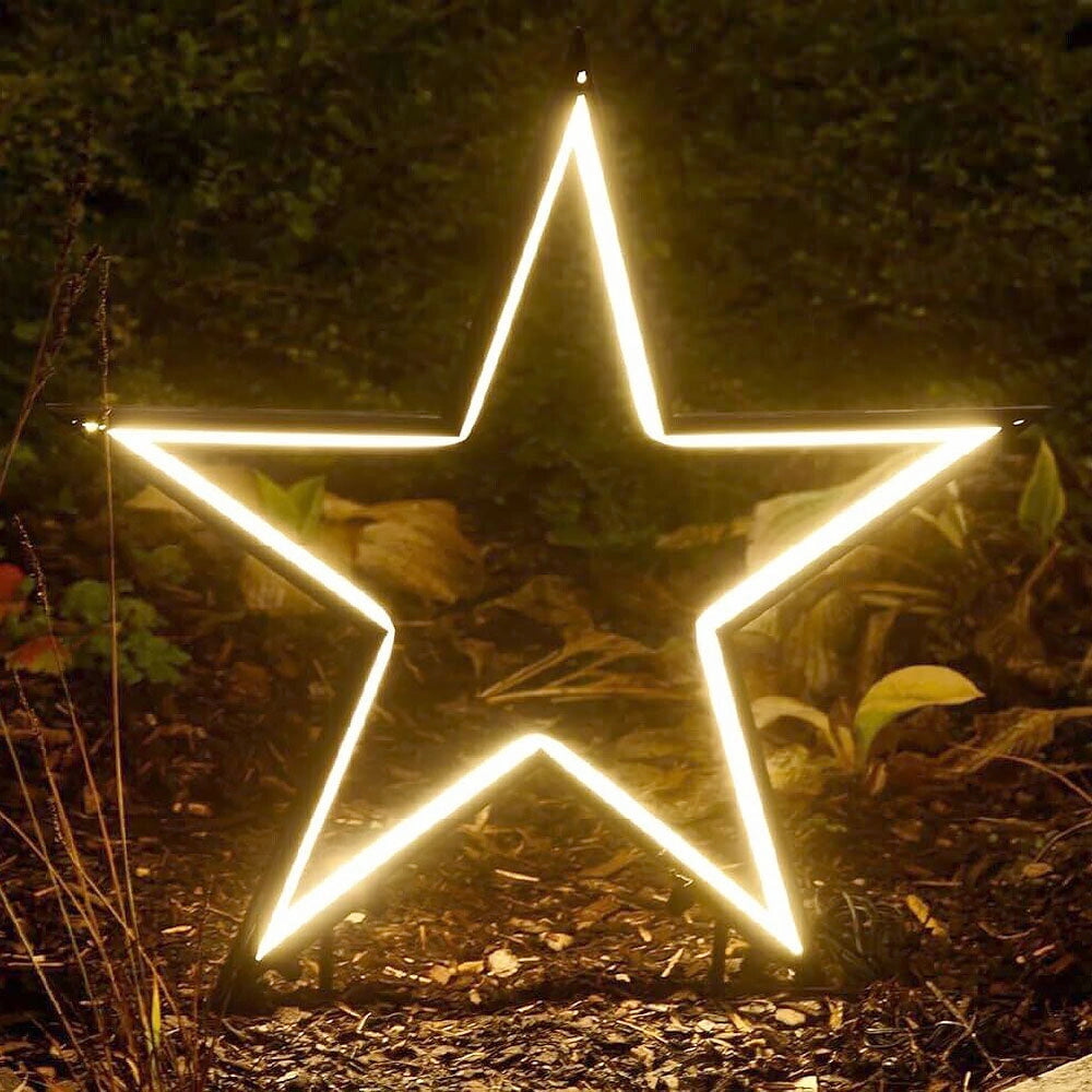 STELLA LUMINOSA LUCI DI NATALE NATALIZIE DA ESTERNO TUBO LED CALDA A PICCHETTO 50 CM