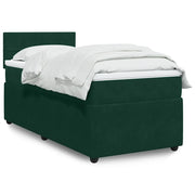 Giroletto a Molle con Materasso Verde Scuro 80x200 cm Velluto 3287593