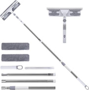Set di pulizia finestre telescopica, 2-in-1 strumento di pulizia finestra, 180 cm set di pulizia finestra con maniglia telescopica, 180 gradi set di pulizia finestre professionale per finestre alte, interno ed esterno