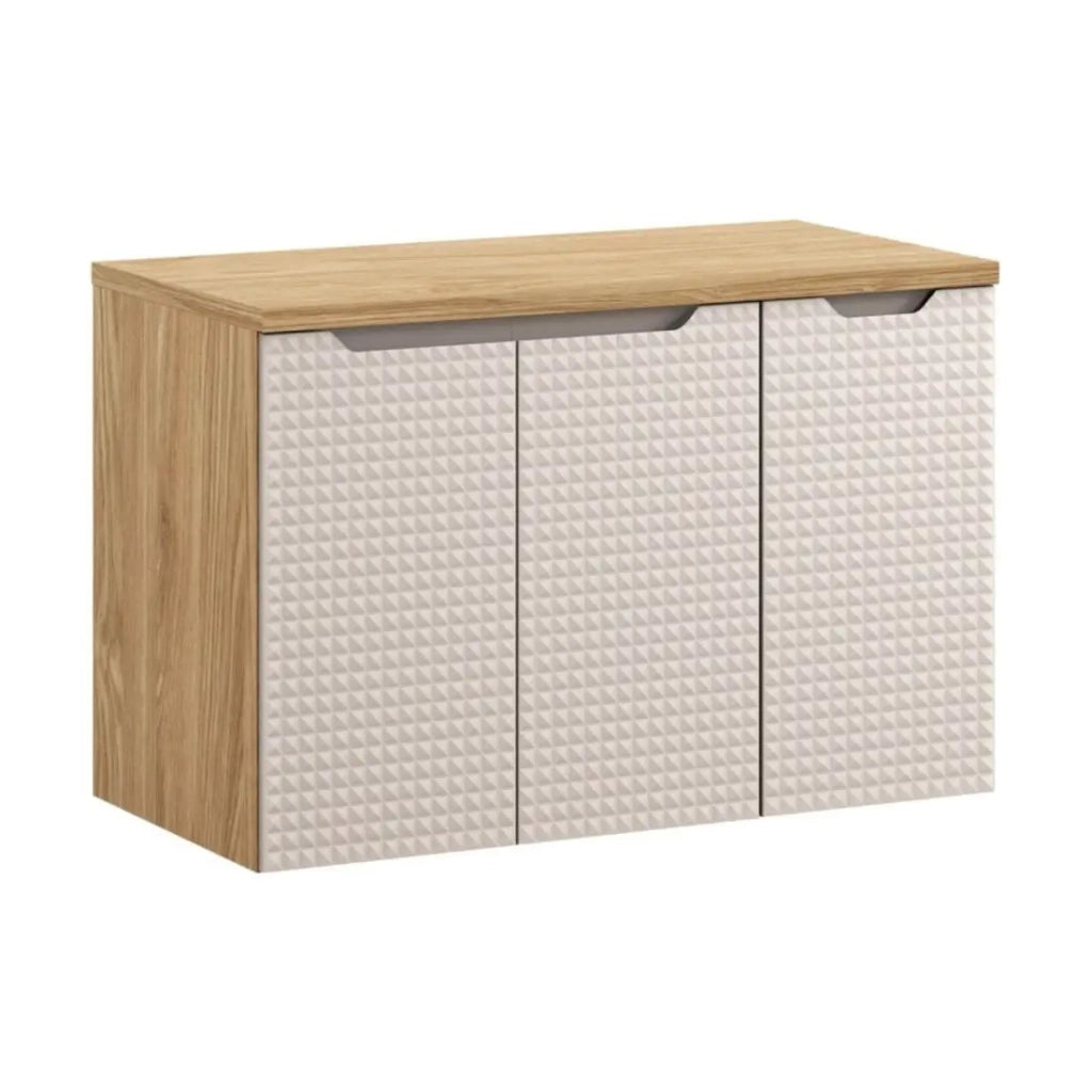 Piano lavabo YOKA – Finitura rovere chiaro, 90 cm