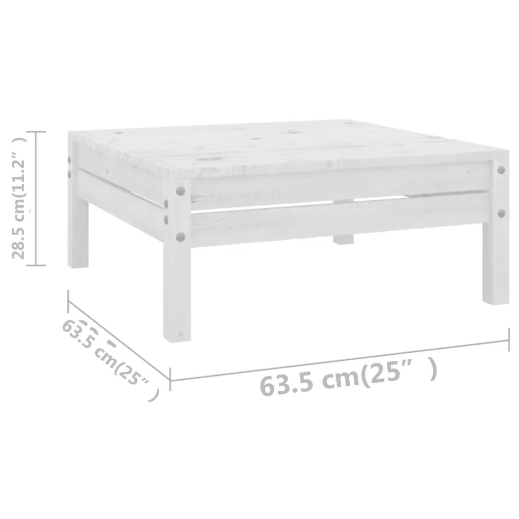 Set Salotto da Giardino 11 pz in Legno Massello di Pino Bianco 3083200