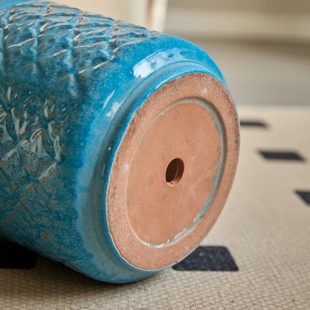 VASO in ceramica 49x49x50,5 cm Blu antico lucido