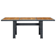 Tavolo da Giardino Grigio Scuro in Polyrattan e Massello Acacia 313310