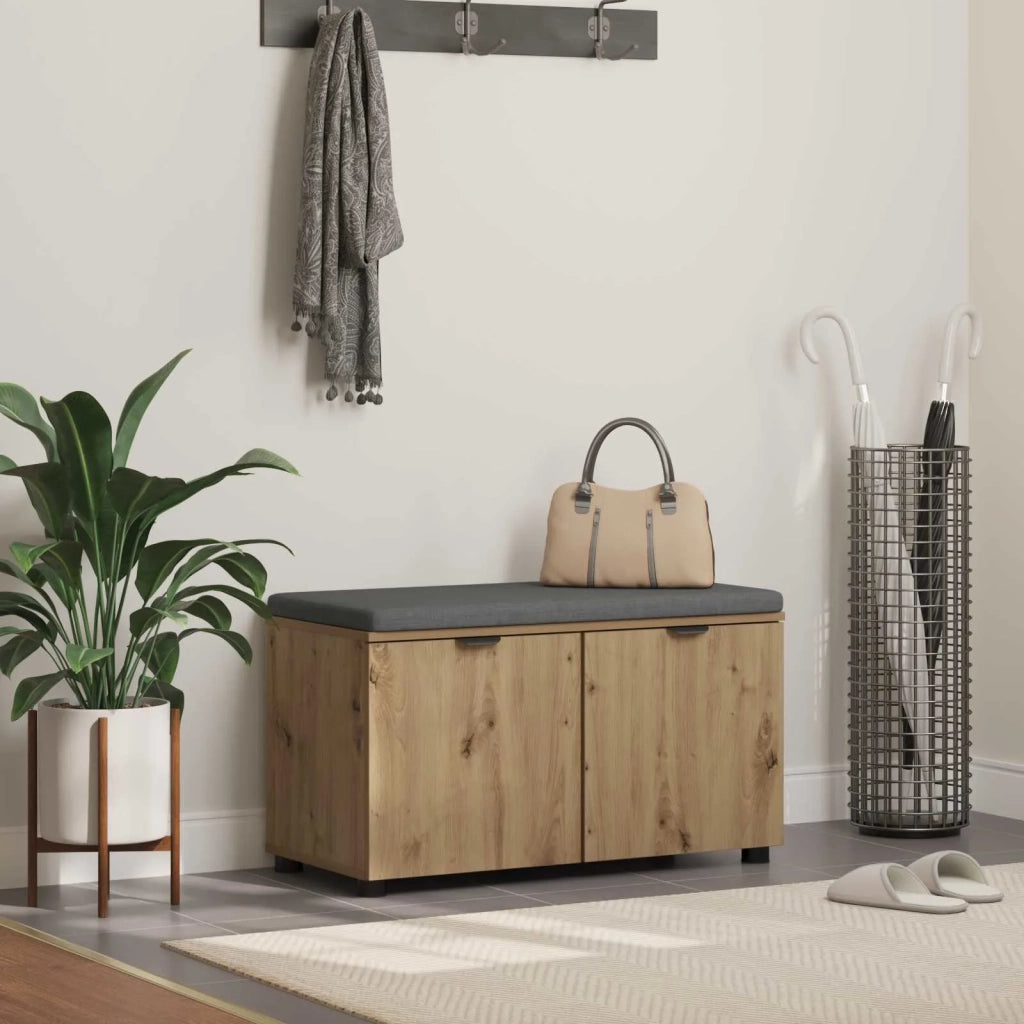 Panca per scarpe con cuscino Rovere Artigianale 80 x 38 x 46 cm 906105