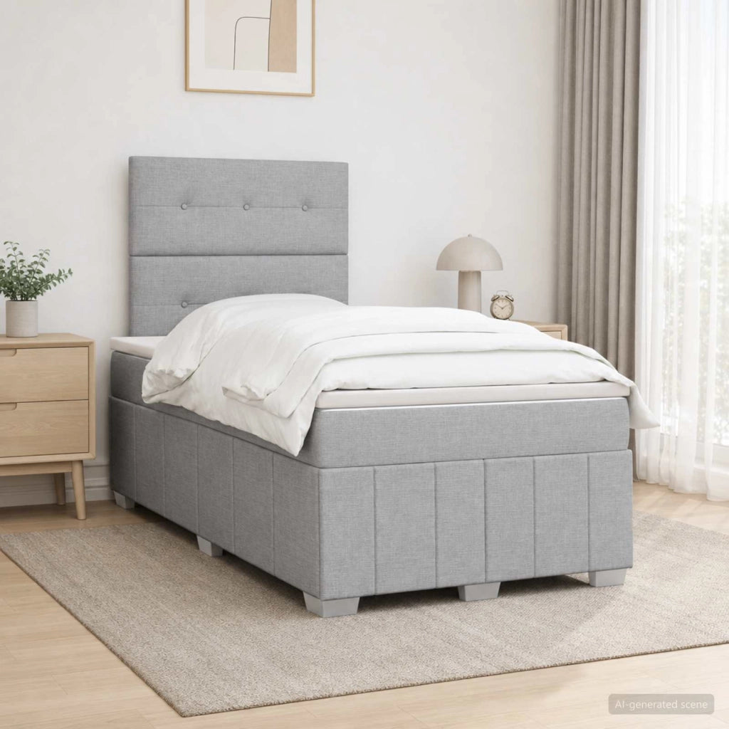 Letto box spring con materasso Grigio Chiaro 120 x 190 cm 3454092