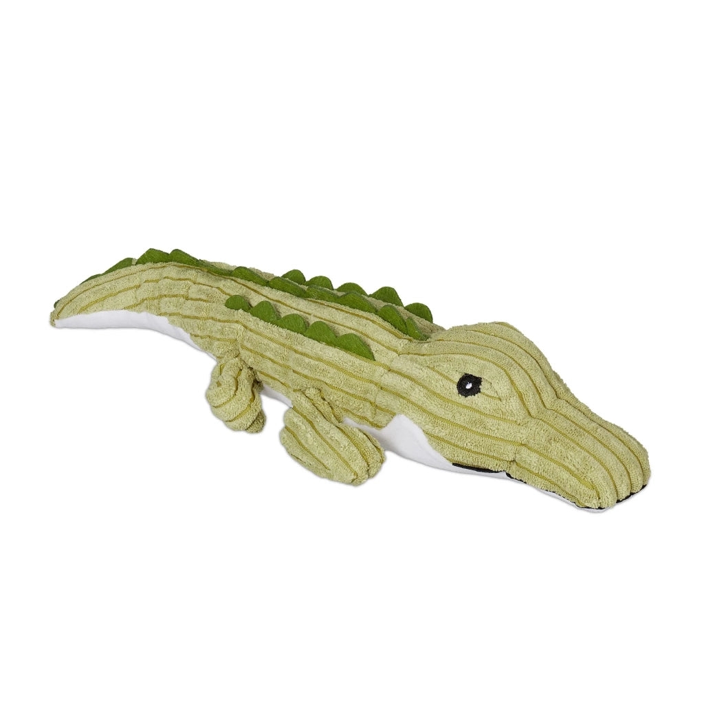 Pratico fermaporta decorativo a coccodrillo 18 x 10 x 12 cm in tessuto verde 13_0014934