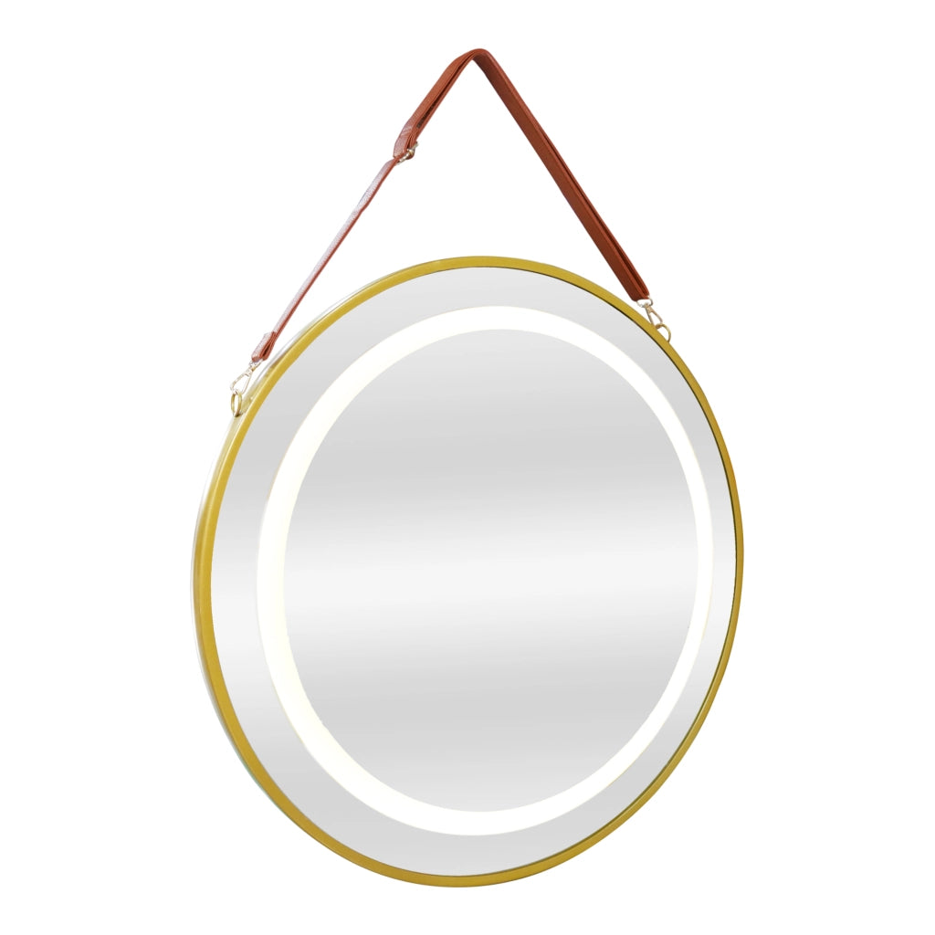 Specchio LED da Parete Picerno Ø50 cm Cornice Dorata pro.tec