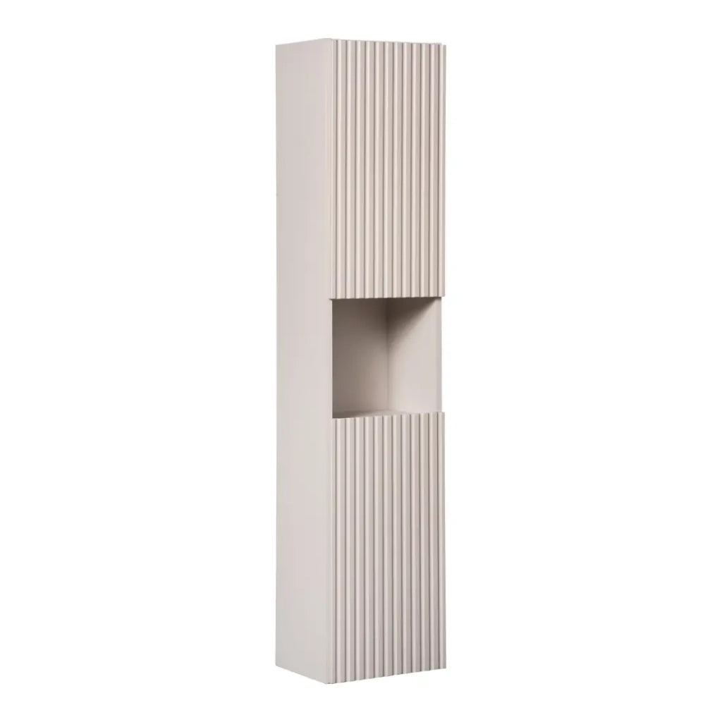 Colonna da bagno VANO – 2 porte + 1 nicchia – Marrone congo – L30 × P25 × H140 cm – Da appendere