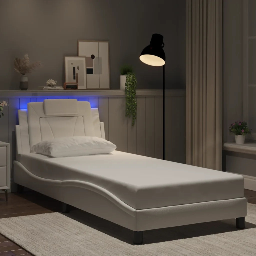 Giroletto Viana con LED senza Materasso Bianco 90x200 cm 3213995