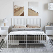 Giroletto con Testiera e Pediera Metallo Bianco 150x200 cmcod mxl 81809