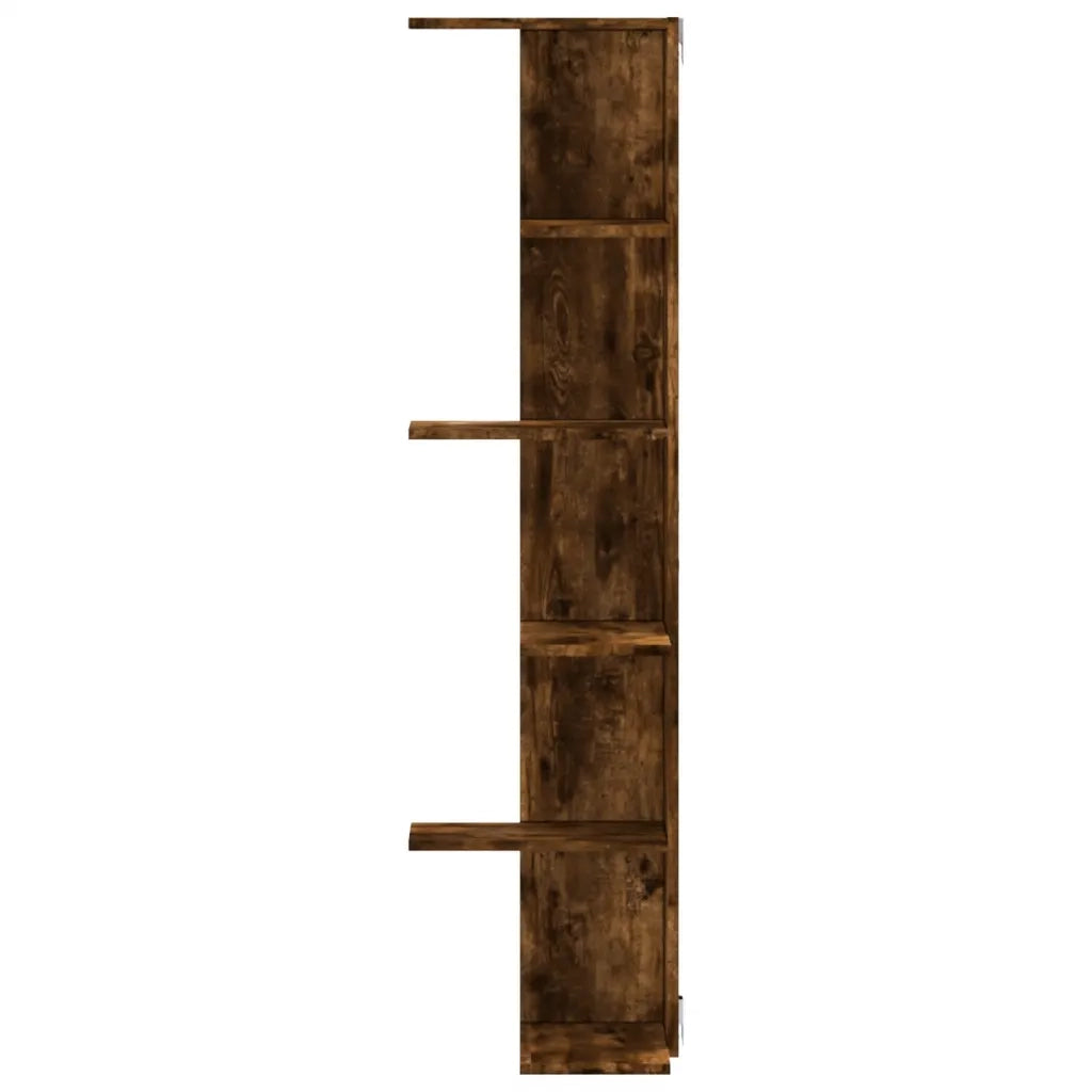 Scaffale Angolare Muro Rovere Fumo 36,5x36,5x140cm Multistrato 852631