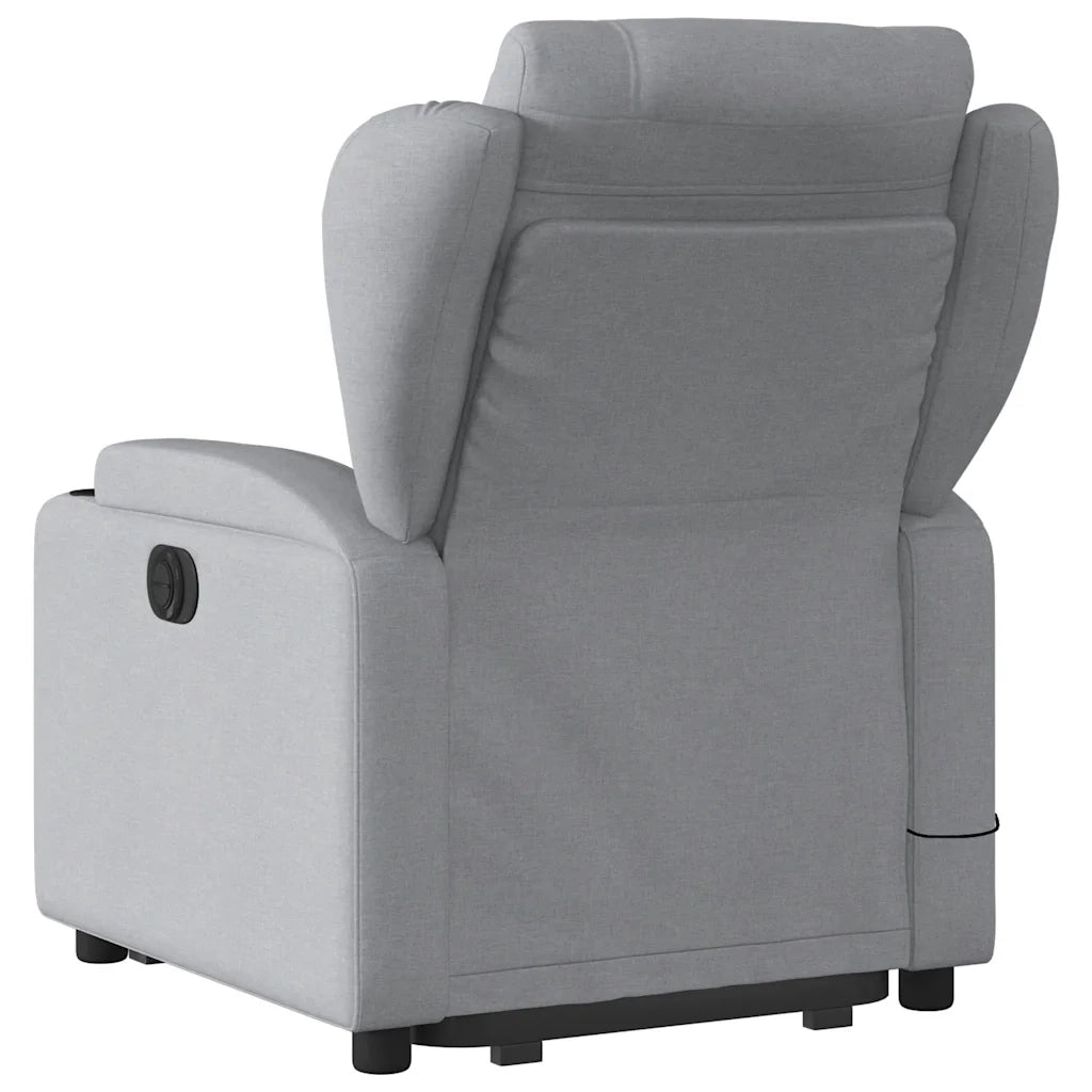 Poltrona Alzapersona Massaggi Elettrica Grigio Chiaro Tessuto 3204518