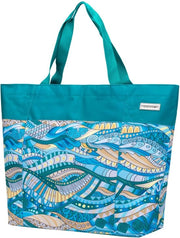 Borsa XXL per il Shopping Ocean - Borsa a Spalla da 40 litri con Disegno Blu Marino