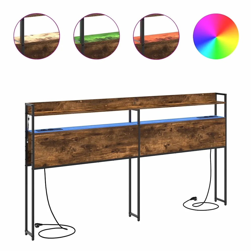vidaXL Testata contenitore Rovere fumo 180 cm Legno multistrato