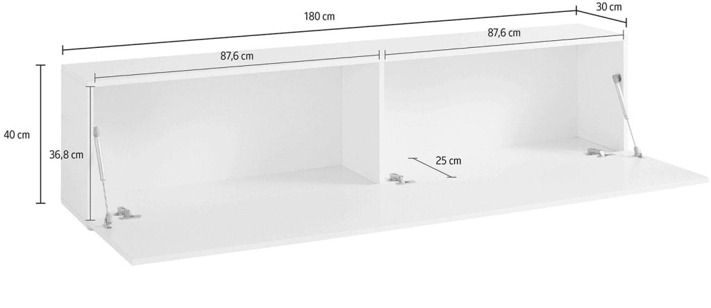 Mobile TV 1 Anta 180x30x40 cm Maruska Grigio Antracite Opaco