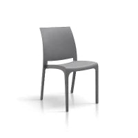 PAZZO DESIGN Sedia Alberto set da 4 sedie Grigio, Polipropilene