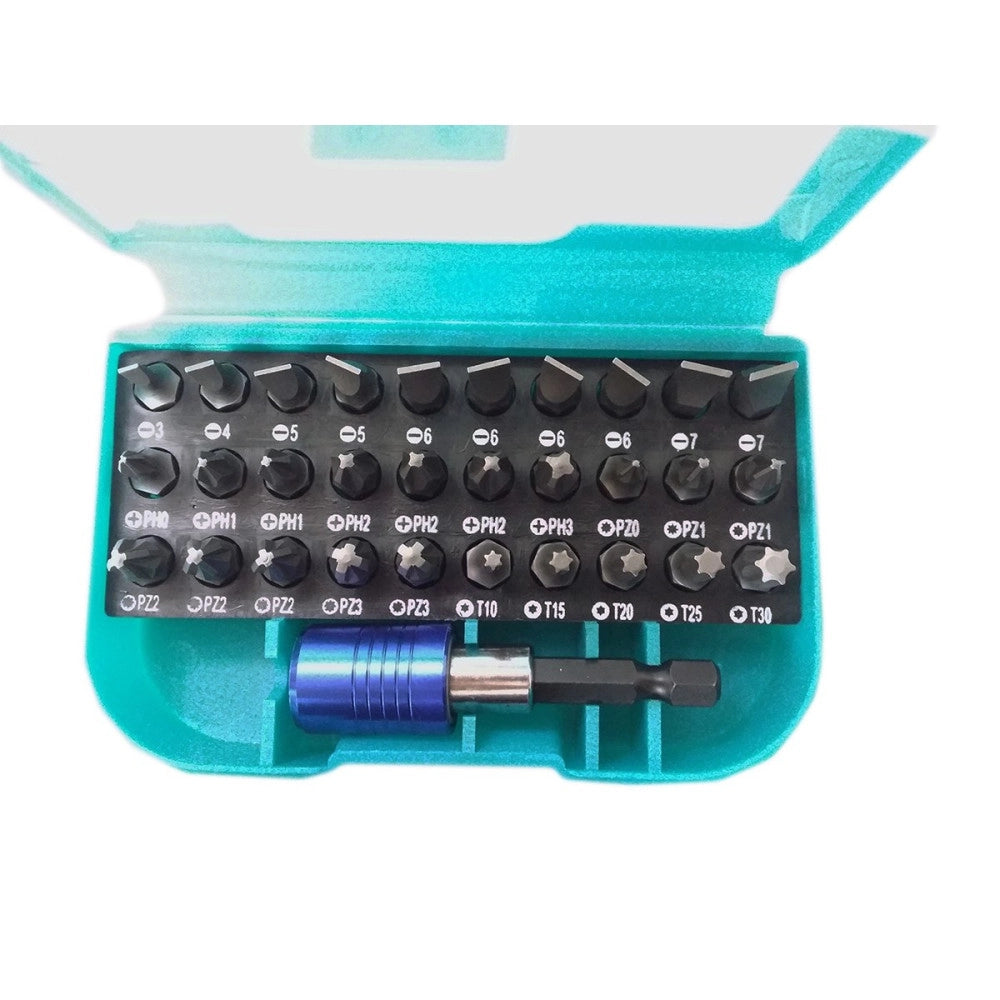 Trade Shop - Kit 31 Pz 30 Inserti Per Avvitatore Elettrico A Batteria 1 Adattatore Prolunga -