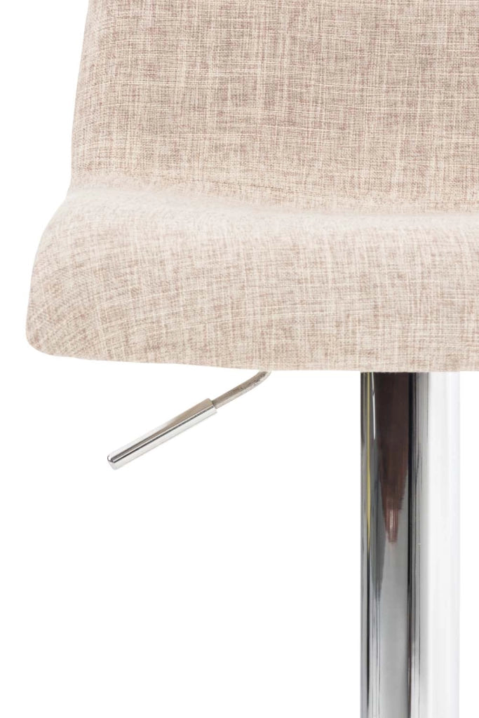 Sgabello HOVER in tessuto crema,Metallo in look cromato